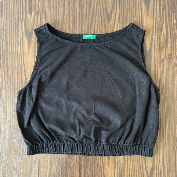 United Colors of Benetton - Crop Linen Top - Picture 1 of 4